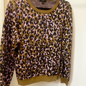 J. Crew Leopard Print Sweater - Brown and Purple